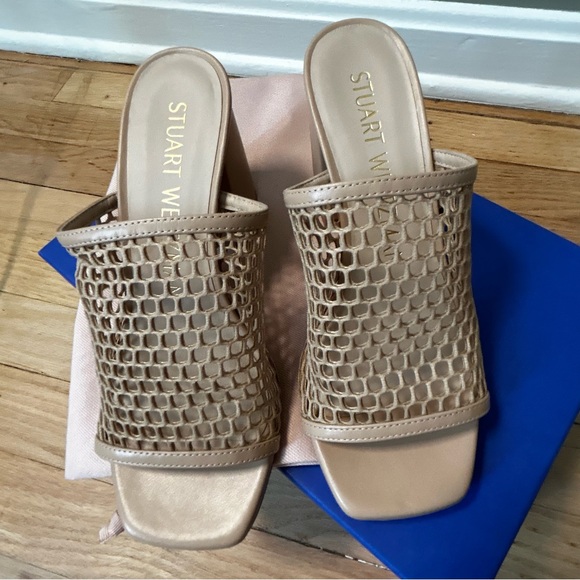 Stuart Weitzman Cayman 85 Block Slide size 6B tan brown - Picture 7 of 10